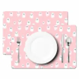 Spookjes - Patroon - Roze Placemat vinyl groot 368 -zzsfeer2_Kitchenyeah-website