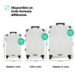 Golven - Ribbels - Wit NBS - Handbagage koffer - Volwassenen Unisex middel zzzzzzVergelijking_3FR