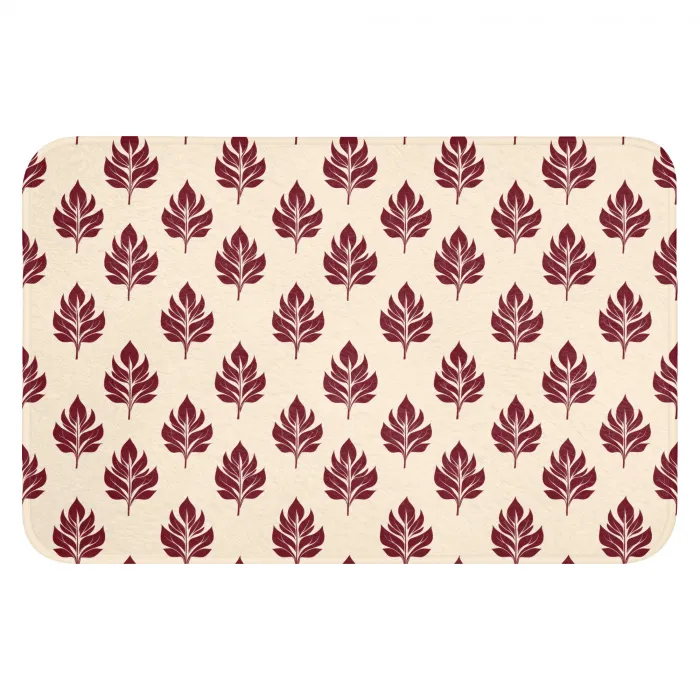 Botanisch - Patroon - Bordeaux WCmat klein 1009 -3d