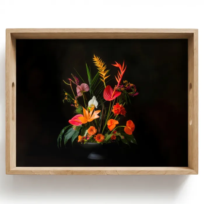 Schaal - Boeket - Bloemen Dienblad Rechthoek middel -z3d_shopping