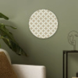 Symmetrisch - Motief - Beige Akoestische PET Vilt - Rond klein 838 -sfeer2