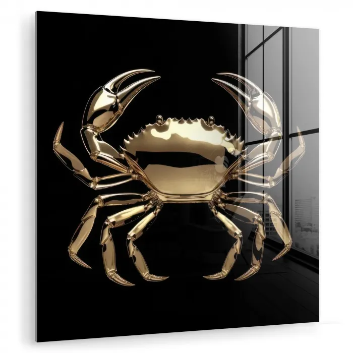 Goud - Krab - Dieren - Zwart plexiglas 5mm klein -zzzproduct_nieuw