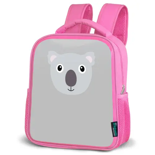 Dierenportret - Koala - grijs Kinderrugzak - Roze middel -schuin