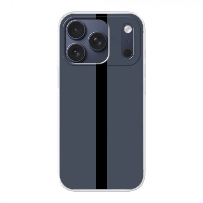 Blauw - Zwart - Streep - Minimalistisch Telefoonhoesje iPhone 17 Pro klein -3d