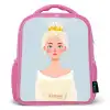 Prinses met een gouden kroon - Blauw Kinderrugzak - Roze middel -3d