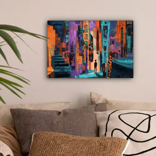 Abstract - Figuren - Kleurrijk canvas 2cm klein -sfeer1