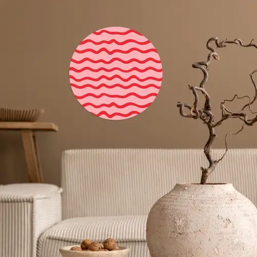 Speels - Patroon - Rood Wandcirkel behangsticker klein 186 -sfeer1