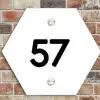 Wit vlak - Traditioneel Naambord Hexagon klein -sfeer2