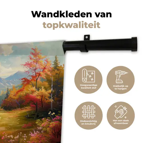 Landschap - Illustratie - Natuur Wandkleed katoen klein -sfeer2