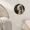 Meisje met de Parel - Schilderij van Johannes Vermeer Wandcirkel kunststof plaat 5mm dik klein -sfeer5