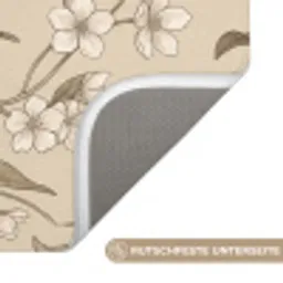 Bloemen - Patroon - Beige Badmat klein -USP_AntislipDE