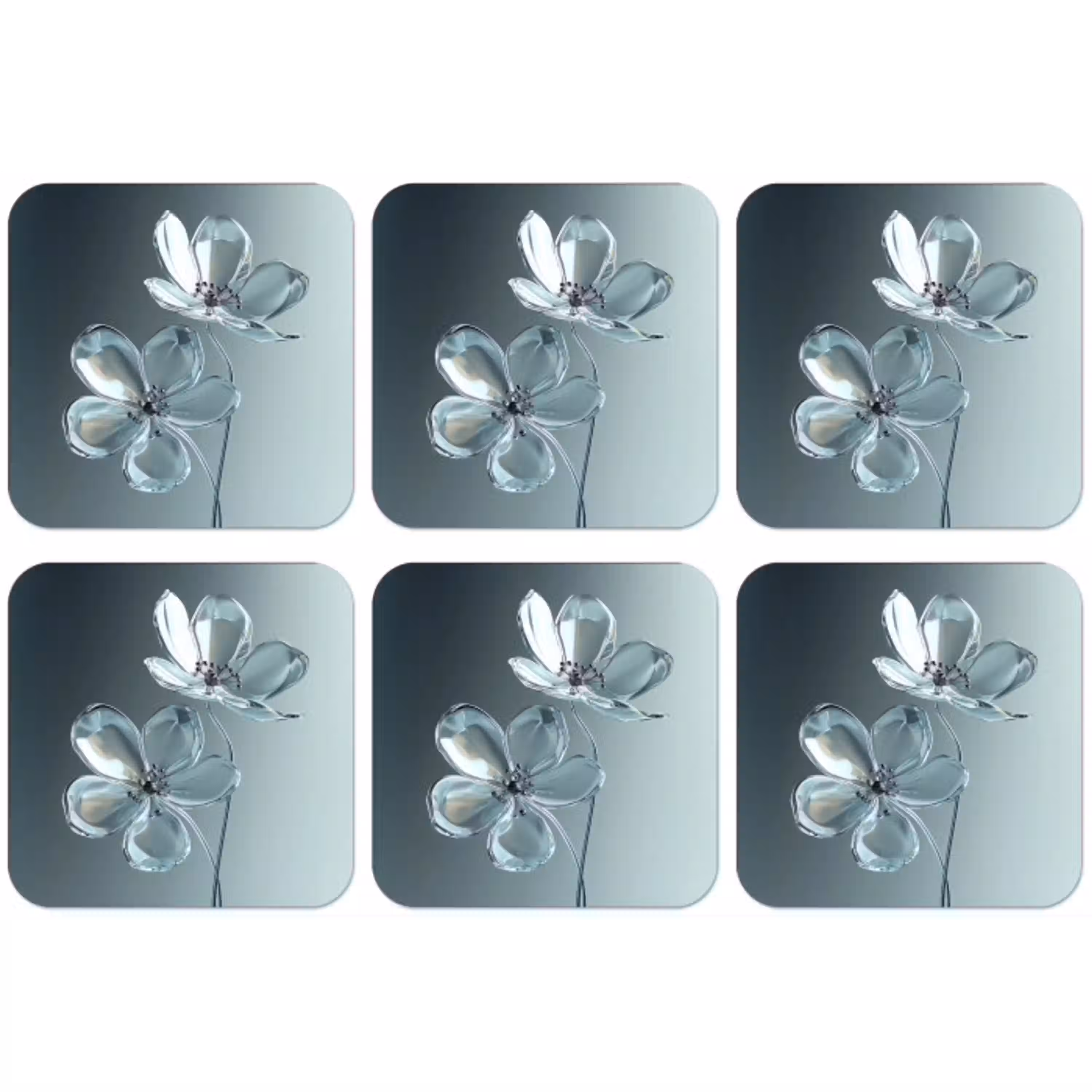 Kristal - Bloemen - Grijs onderzetter kurk middel -zkaufland3dotto