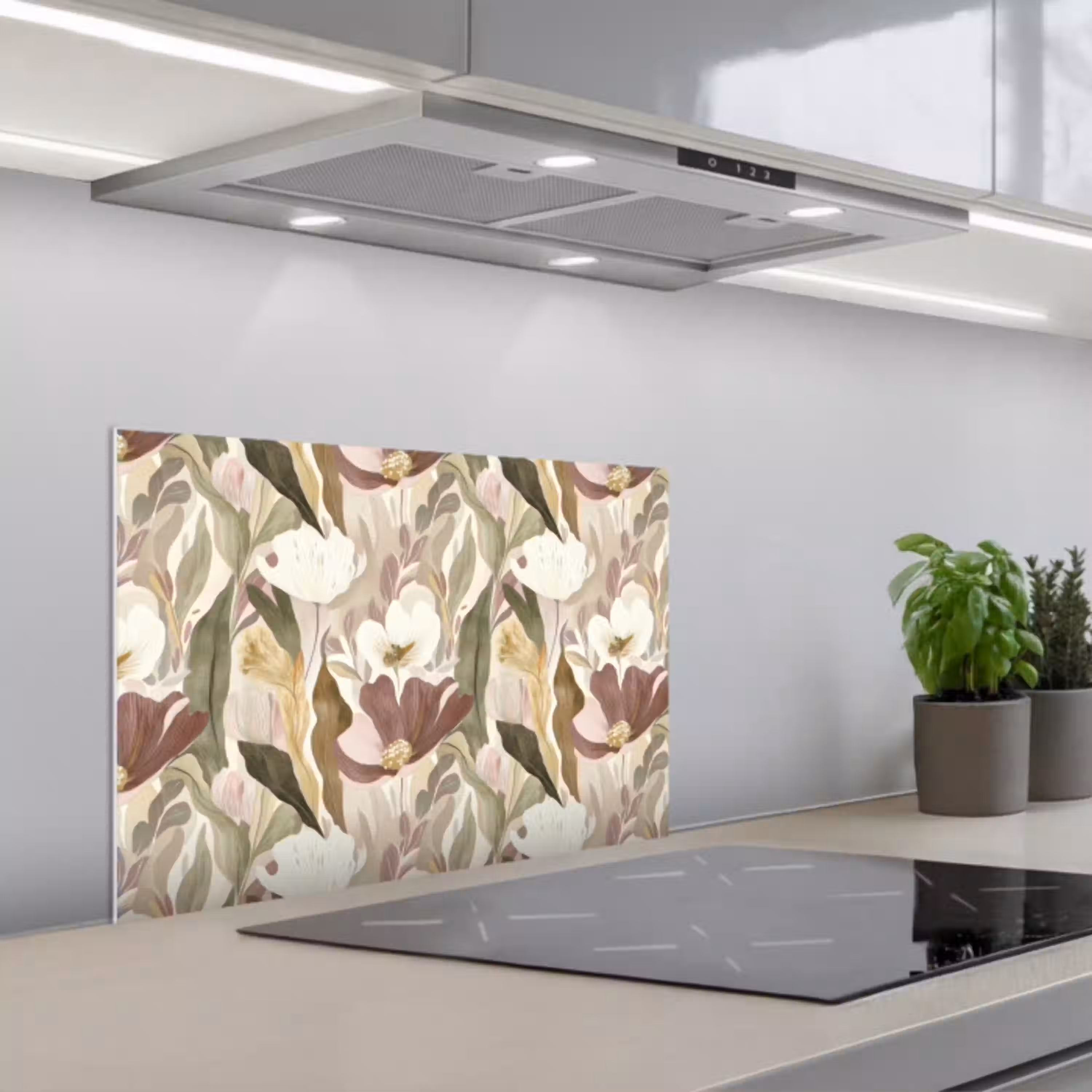 Bloemen - Aquarel - Kleurrijk keuken achterwand spatscherm klein 900 -3d_schuin