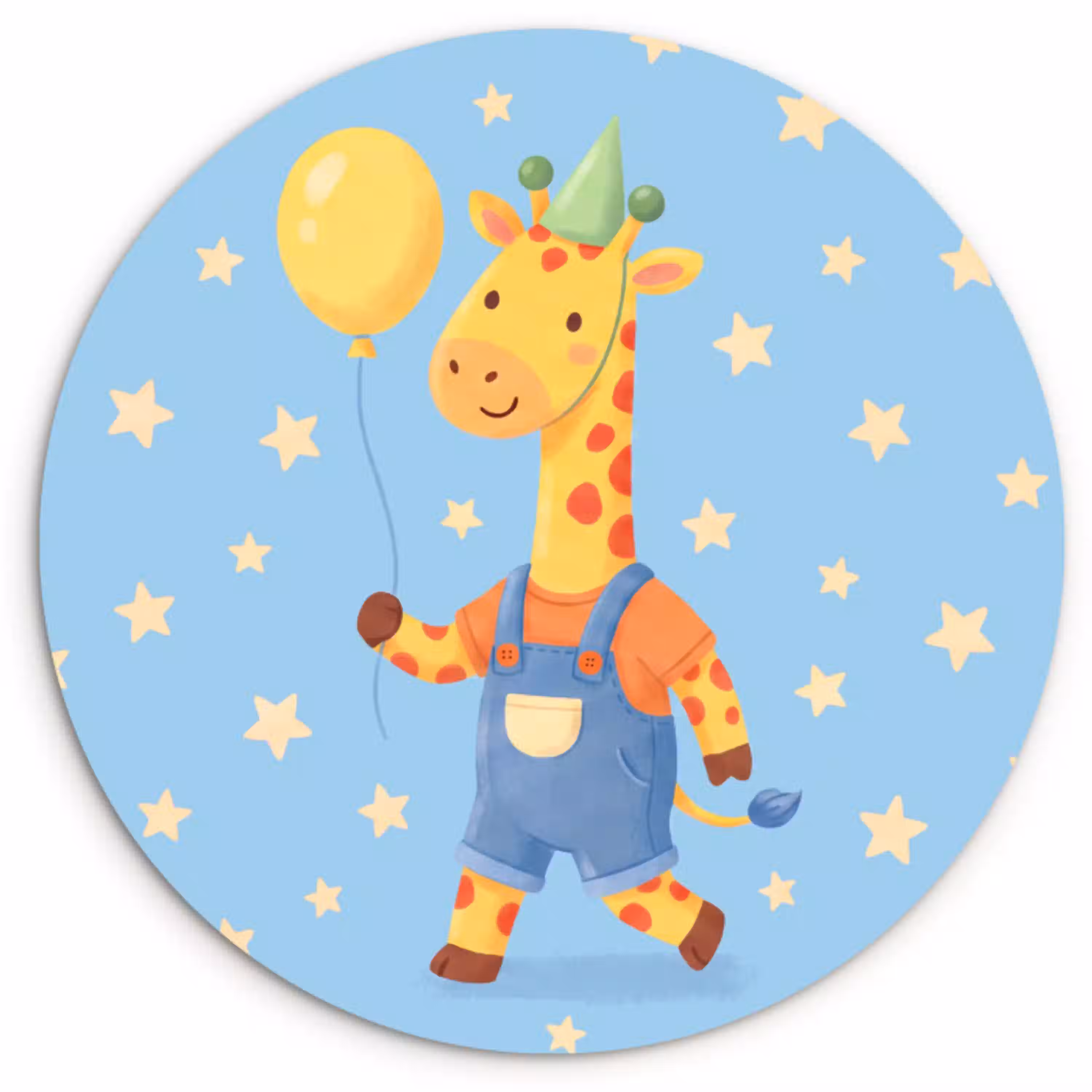 Dieren - Giraffe - Ballon - Feest - Kinderkamer Wandcirkel plexiglas klein -3d