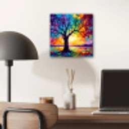 Boom - Landschap - Natuur - Abstract - Kleurrijk aluminium wit klein -sfeer5
