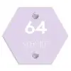 Lila - Modern Naambord Hexagon klein -3d