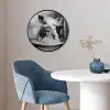 Varken - Schattig - Spaghetti - Zwart wit - Dier Fotolijst rond zonder passe partout klein -sfeer2