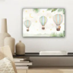 Aquarel - Luchtballonnen - Pastel canvas 2cm klein -sfeer6