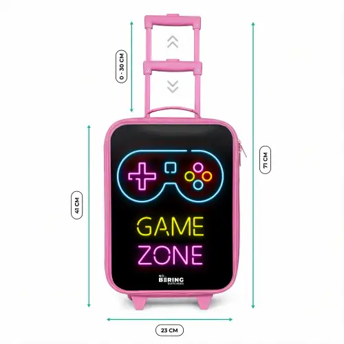 Qoute met neonkleuren Kinderkoffer - Roze klein -productfoto_formaten