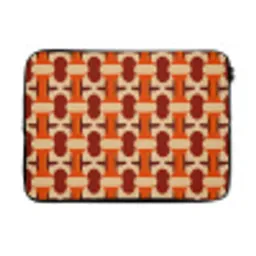 Geometrisch - Retro - Oranje laptophoes neopreen klein 279 -3d