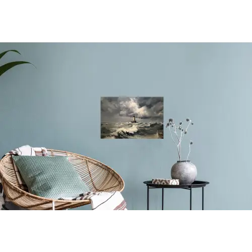 Vuurtoren - Golven - Storm Muursticker klein -plant
