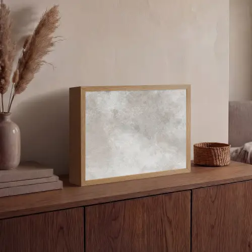 Beton - Grijs Light Box met batterij (Wandlamp) middel -sfeer2