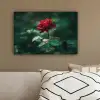 Roos - Bladeren - Dieprood canvas 2cm klein -sfeer3