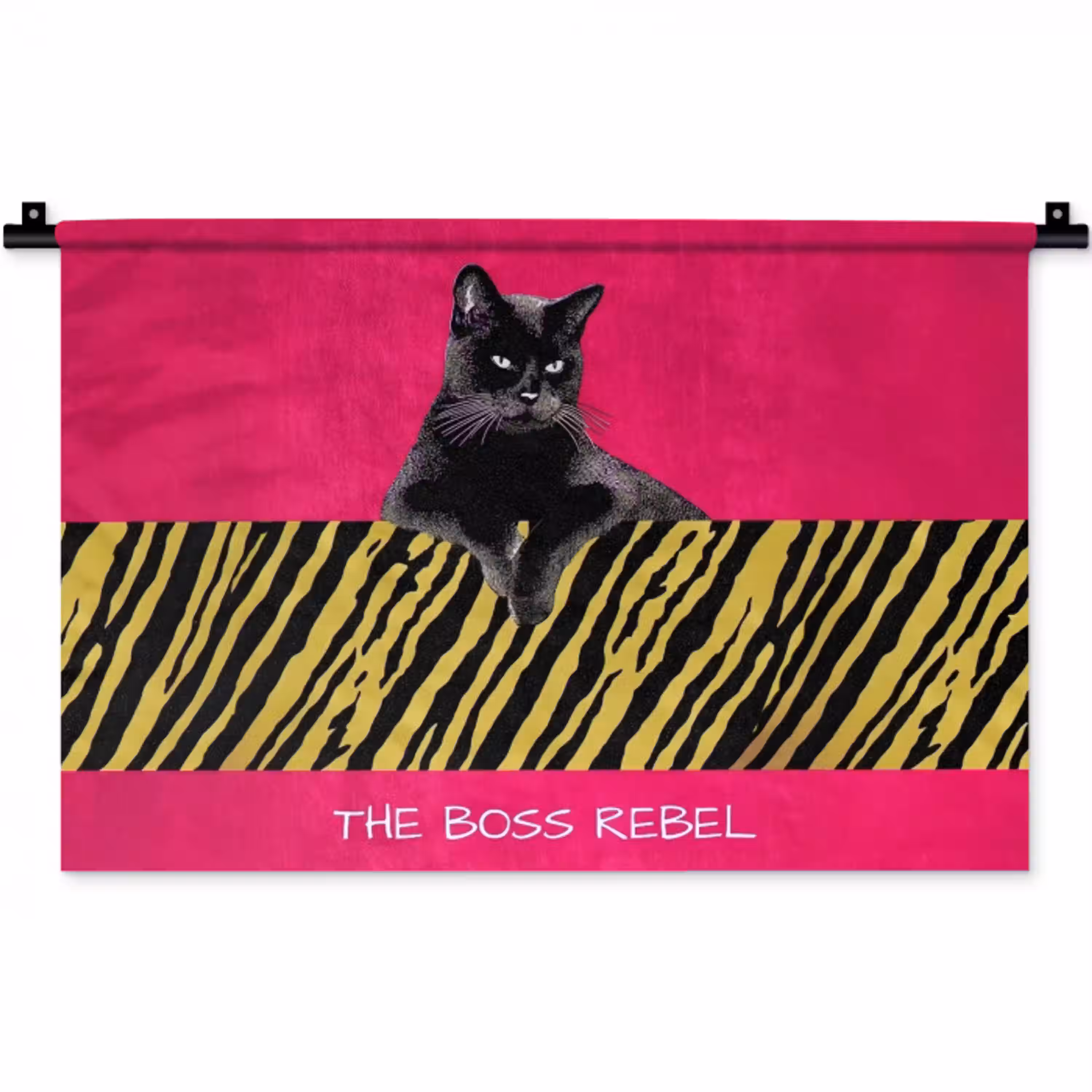 Kat - Baas - Roze - Tijgerprint Wandkleed katoen klein -zz3d