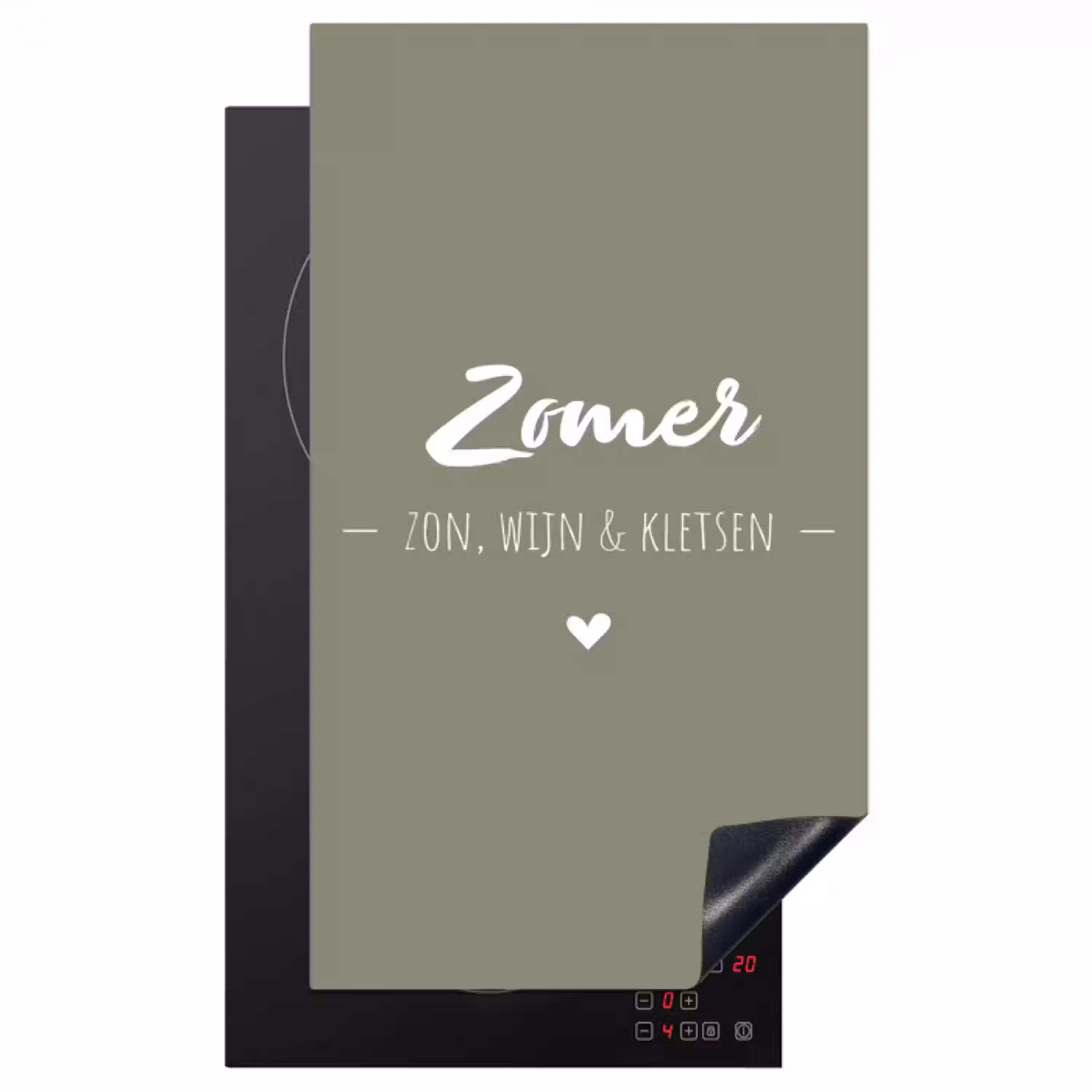Quotes - Zomer, zon, wijn & kletsen - Tekst - Zomer Inductie beschermer vinyl 3mm middel -3d