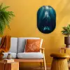 Walvis - Water - Zonnestralen - Blauw Wandcirkel Ovaal Forex klein -sfeer4