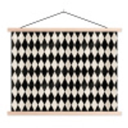 Klassiek - Patroon - Zwart textielposter latten blank klein 122 -3d
