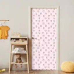 Konijnen - Minimalistisch - Roze deurposter klein 289 -sfeer4