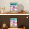 Unicorn - Meisjes - Bloemen - Regenboog - Eenhoorn Light Box met kabel (Kinderlampje) klein -sfeer3_kind