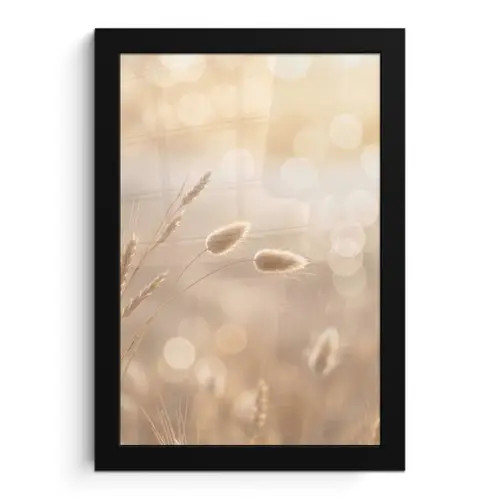Hazestaartgras - Graanharen - Zonlicht fotolijst zwart zonder passe partout klein -3d