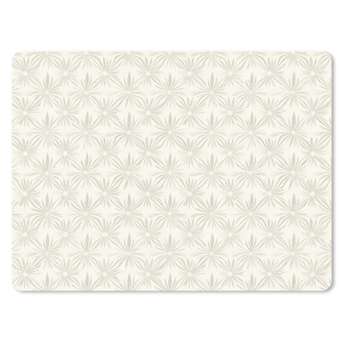 Patroon - Bloemen - Beige muismat rubber klein 262 -3d