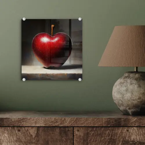 Apple - Hart - Rood plexiglas 5mm klein -sfeer3