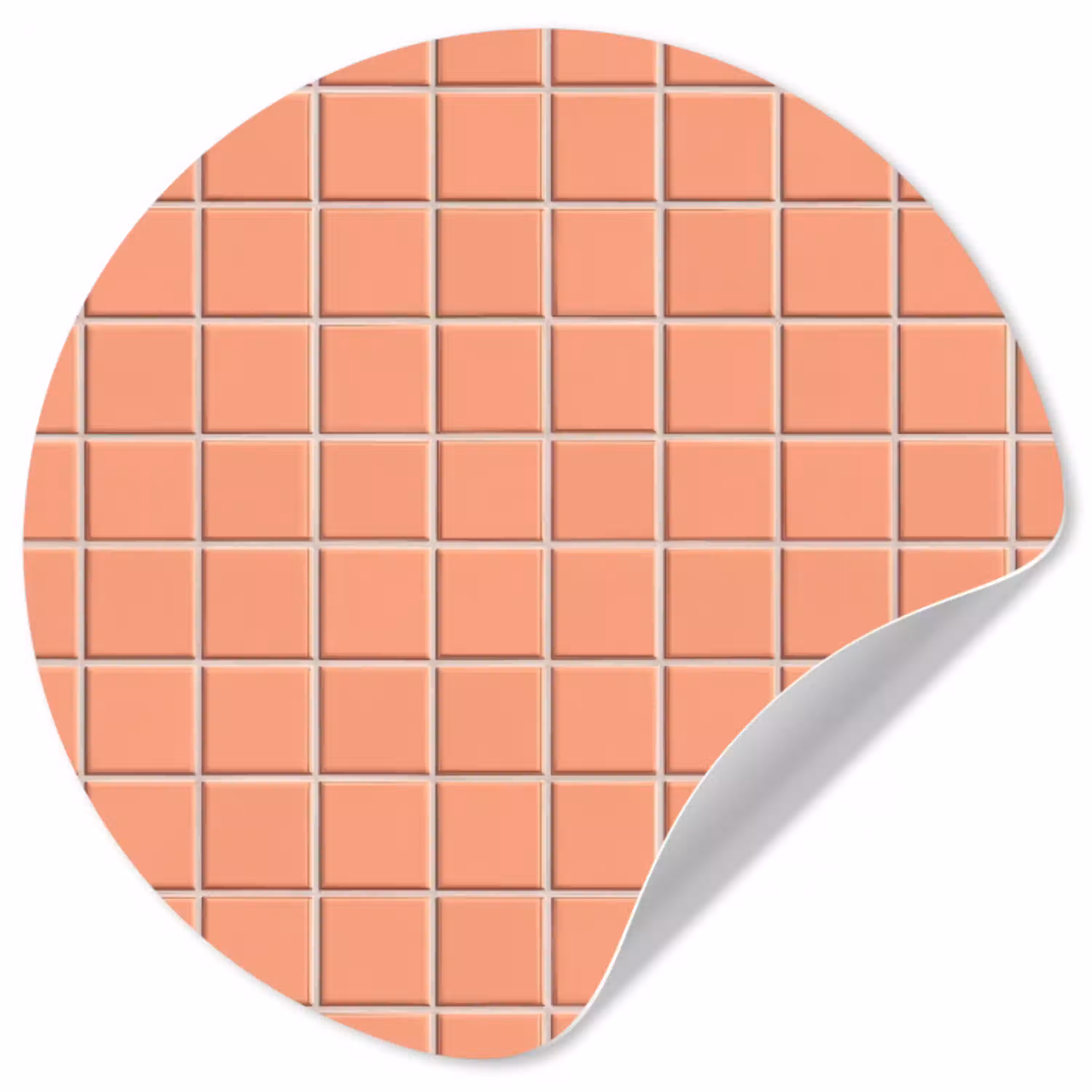 Patroon - Tegels - Perzik Wandcirkel behangsticker klein 186 -3d
