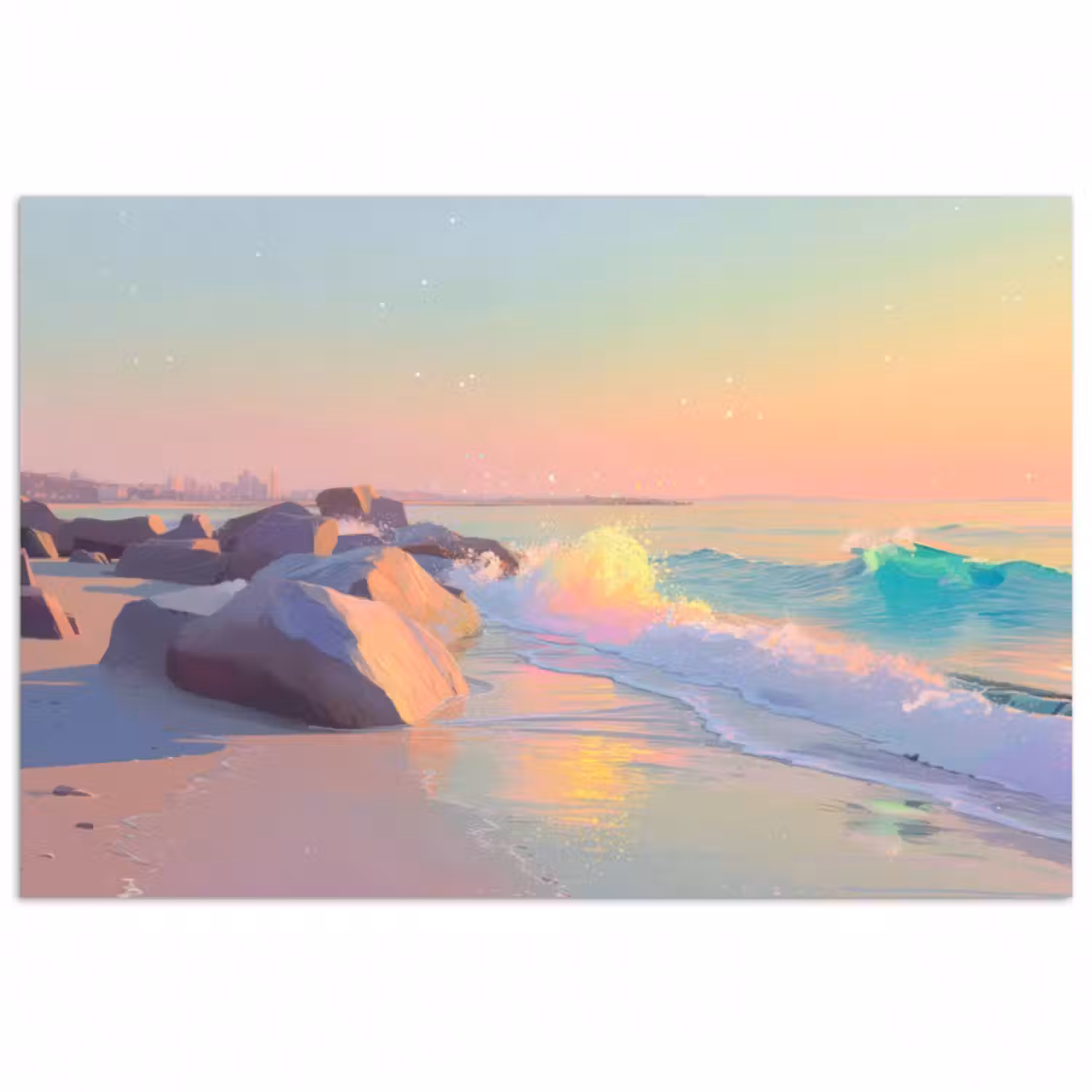 Poster - Sommerlicht - Strand - Funkelnde Akzente