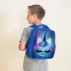 Eenhoorn op een sterrenhemel achtergrond Kinderrugzak - Blauw middel -sfeer2