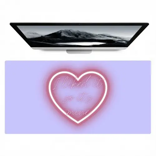 I liked it so it's mine - Neon hart - Paars Muismat XXL klein -zzz3d