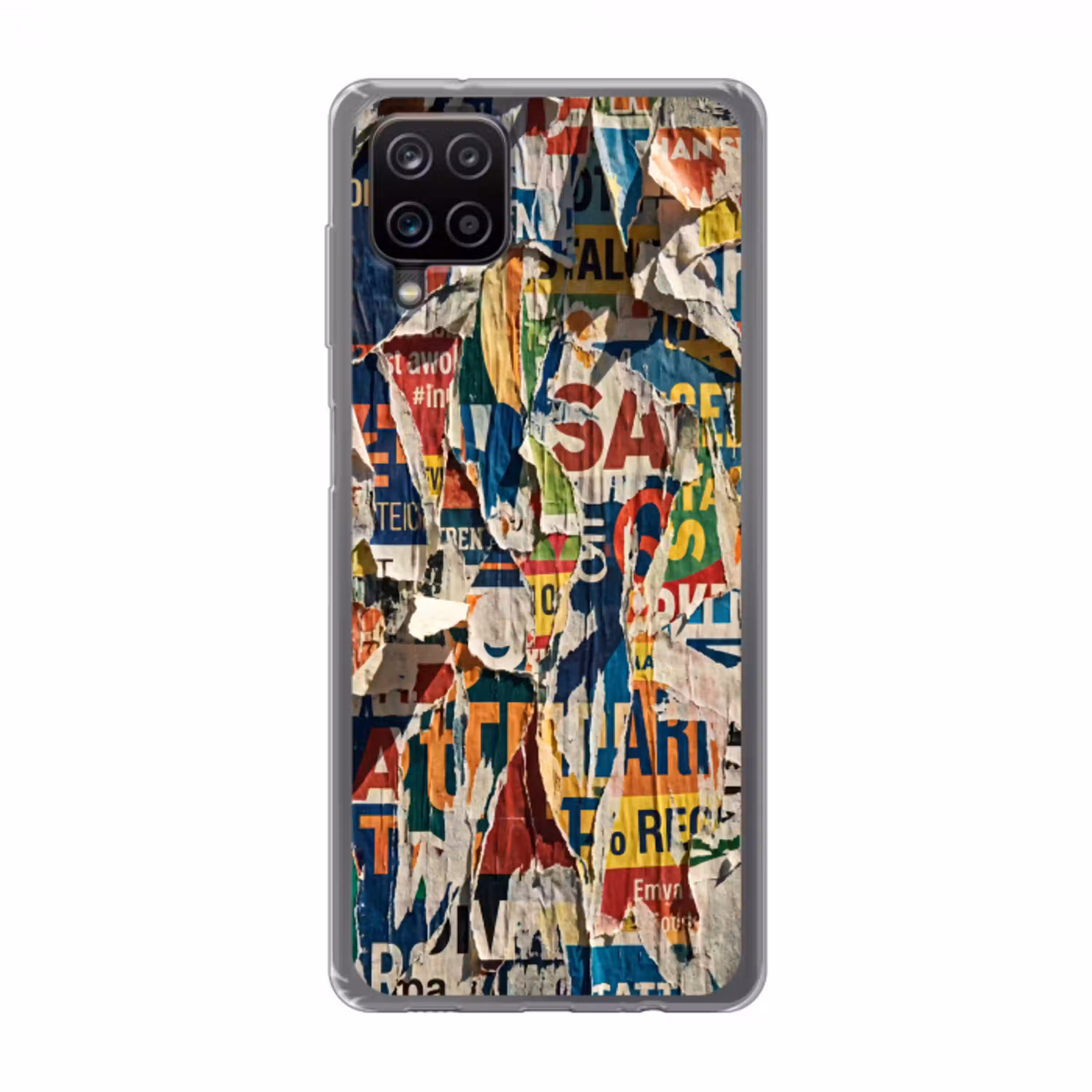 Abstract - Gelaagd papier - Urban - Modern - Kleurrijk Telefoonhoesje Samsung Galaxy A12 klein -3d