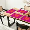 Oh la la - Roze - Oranje - Gestapelde letters Placemat vinyl groot -zzsfeer4_Kitchenyeah-website