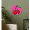 Kers - Roze - Fruit Wandcirkel kunststof plaat 5mm dik klein -sfeer3