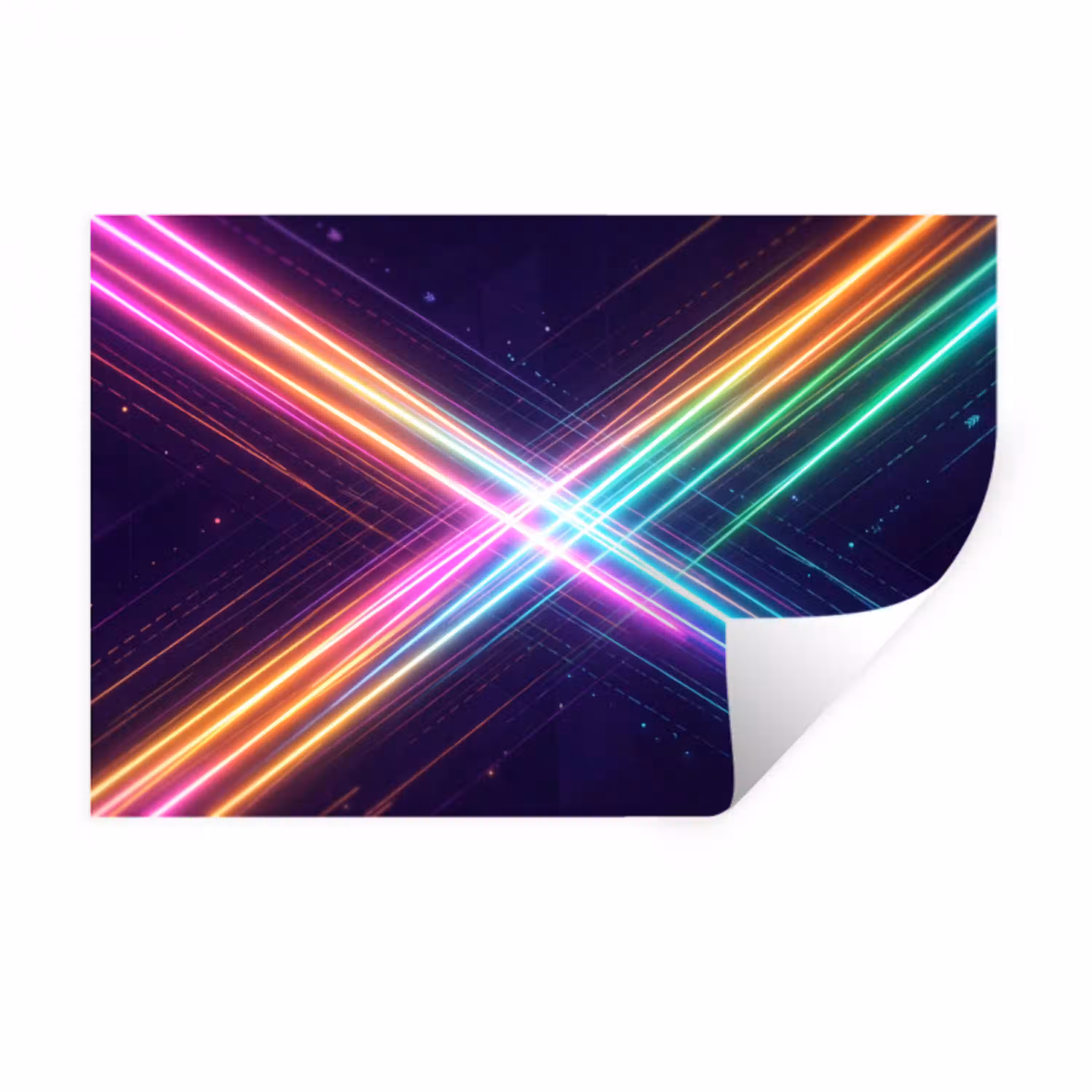 Kruisen - Lasterstralen - Neon Muursticker klein -3d