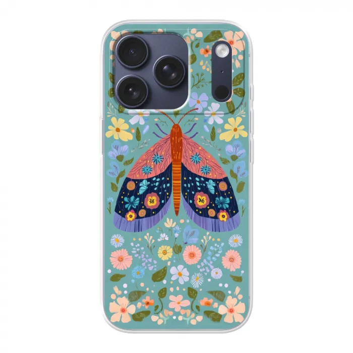 Vlinder - Sierlijk - Bloemen - Bladeren Telefoonhoesje iPhone 17 Pro klein -3d