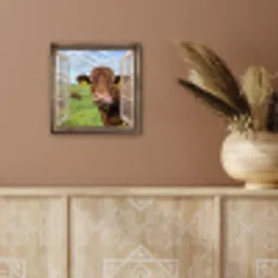 Doorkijk - Koe - Weiland - Landschap - Dieren aluminium wit klein -sfeer4