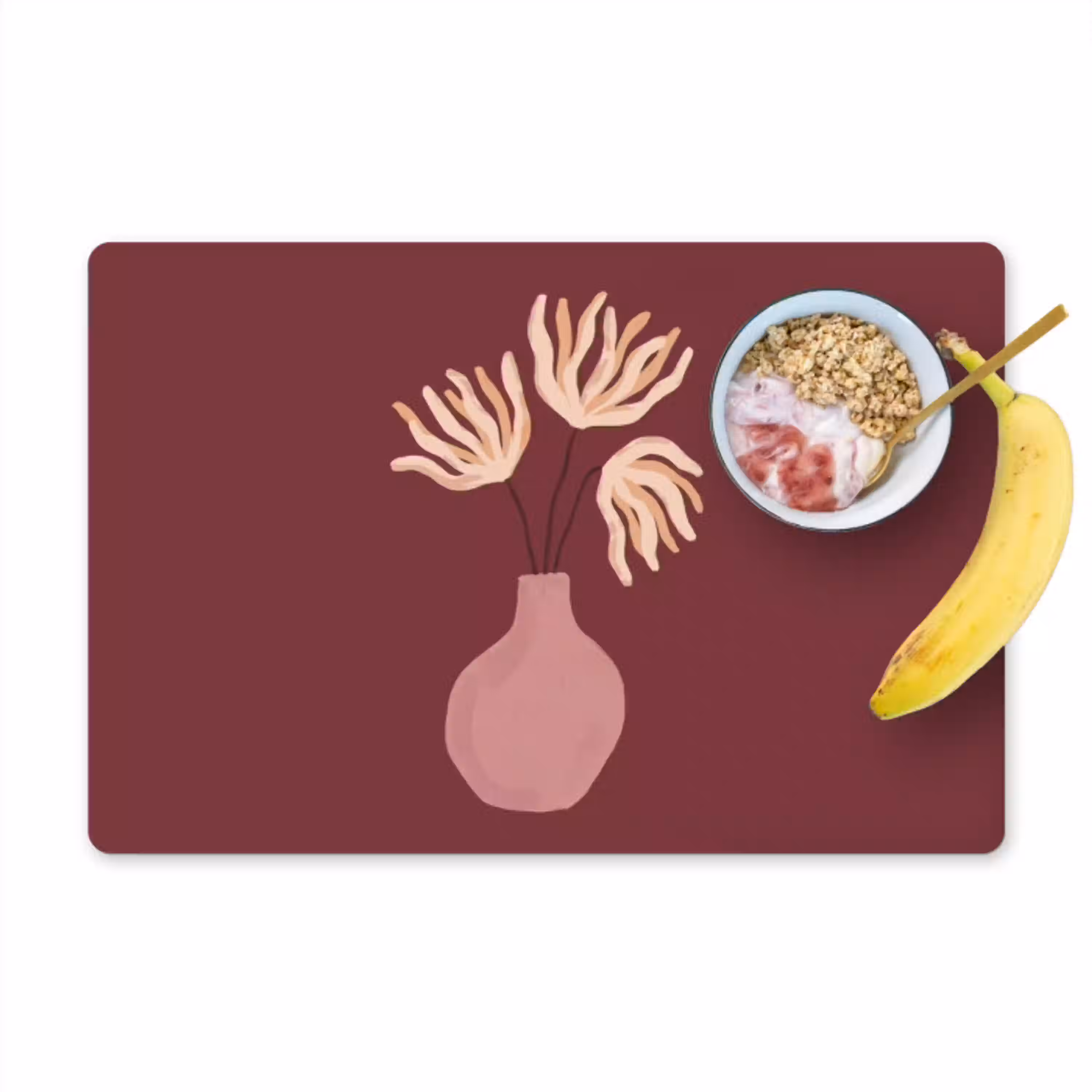 Bloemen - Vaas - Abstract - Modern - Aardetinten Placemat vinyl groot -zzzproduct_Kitchenyeah-website
