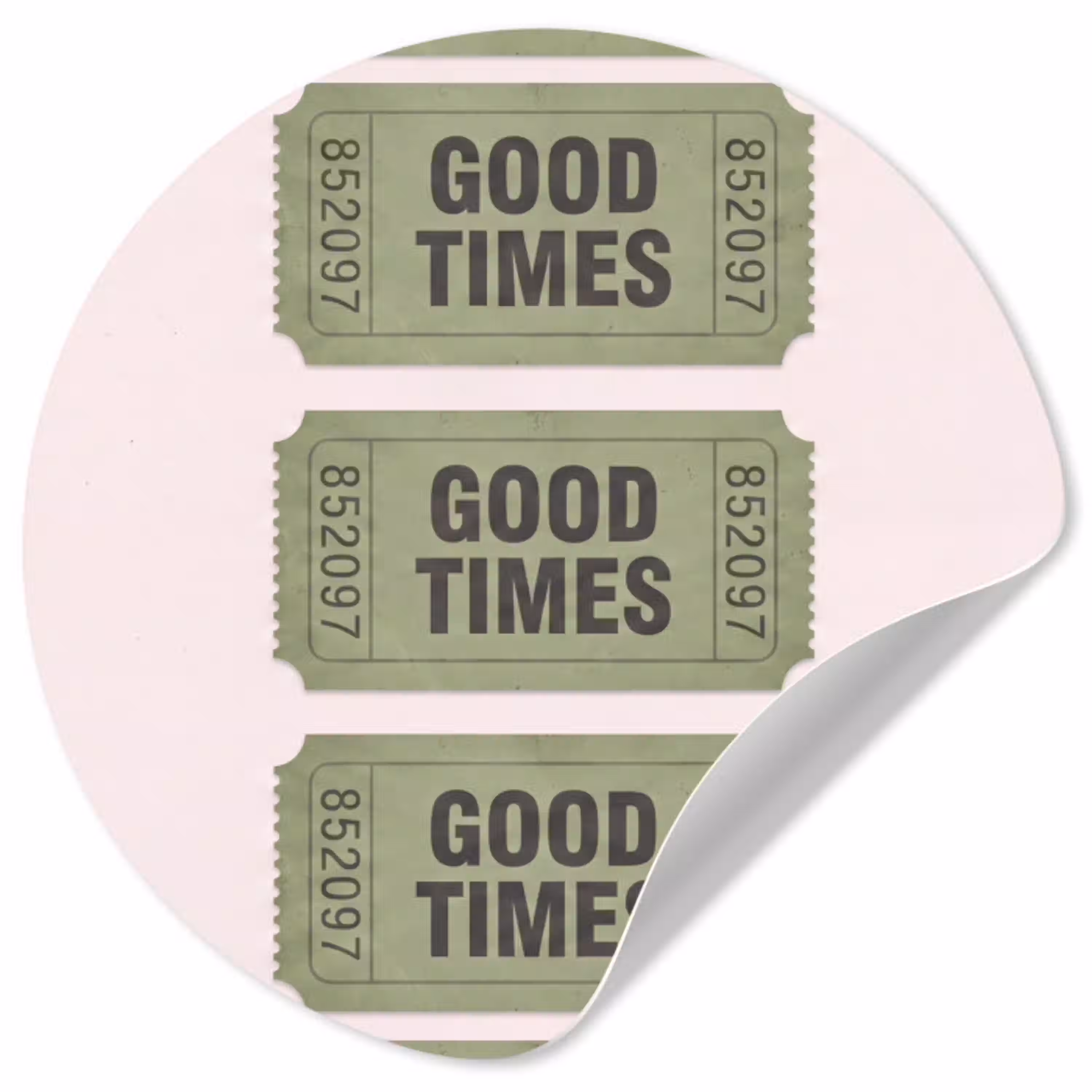 Kaartje - Vintage - Groen - Evenement - Collectie Wandcirkel behangsticker klein -3d