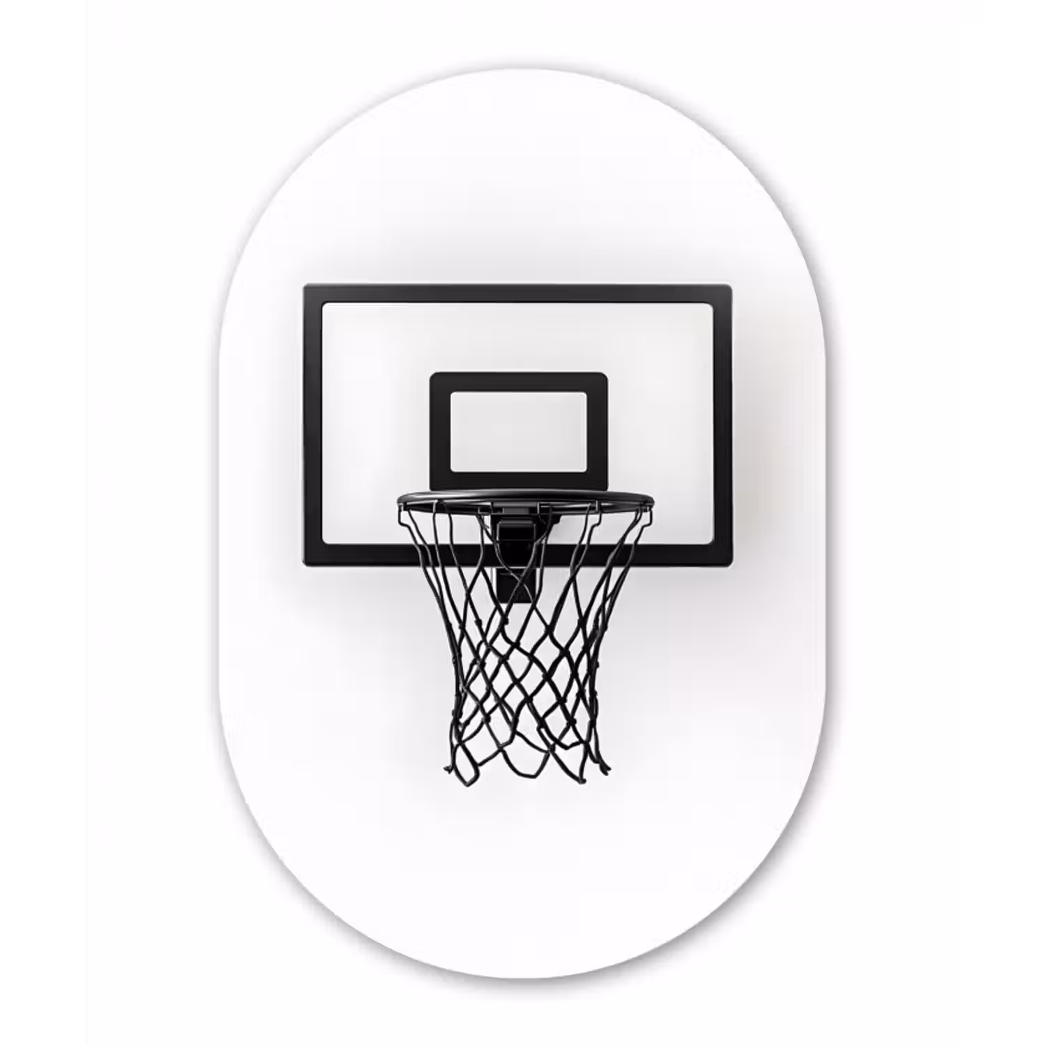 Glasbild Oval - Basketballbrett - Minimalistisch - Schwarz