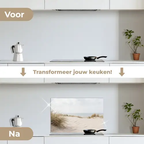 Wolken - Duinlandschap - Zand keuken achterwand spatscherm klein -voor_na_NL